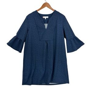 JUDE CONNALLY Kerry Dress Stretch V-Neck Flutter Sleeve USA, Pockets